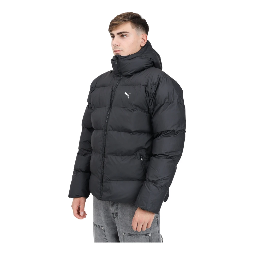 Puma Zwarte Gewatteerde Jas Mannen Herfst Winter Black Heren
