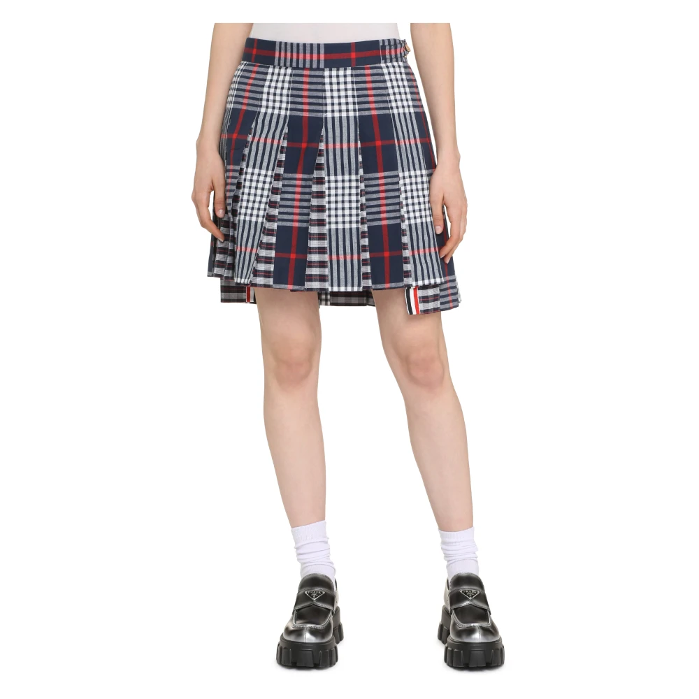 Thom Browne Geplooide minirok met ruitmotief Multicolor Dames