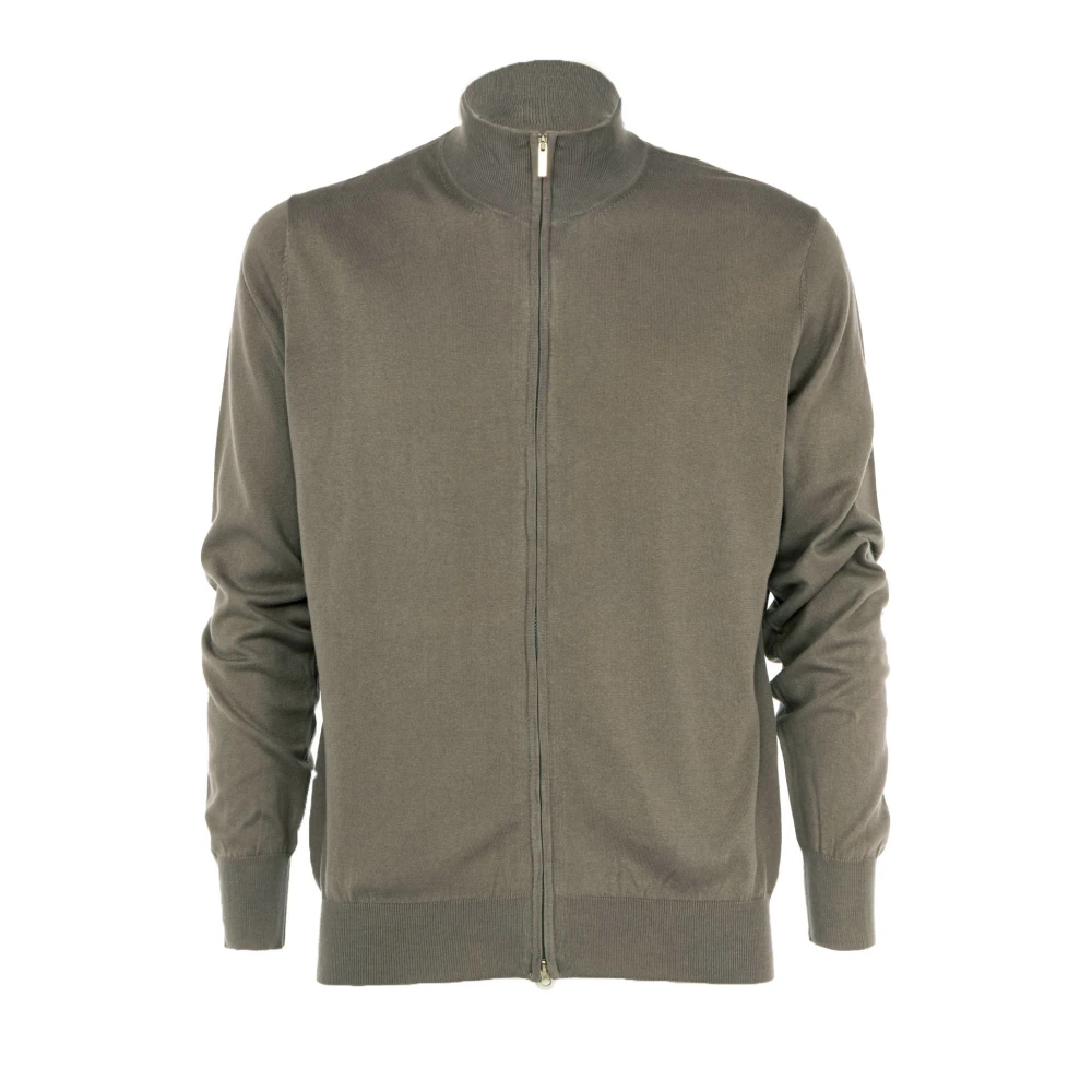 Cashmere Company Lichtgewicht Zip Pullover voor Mannen Gray Heren