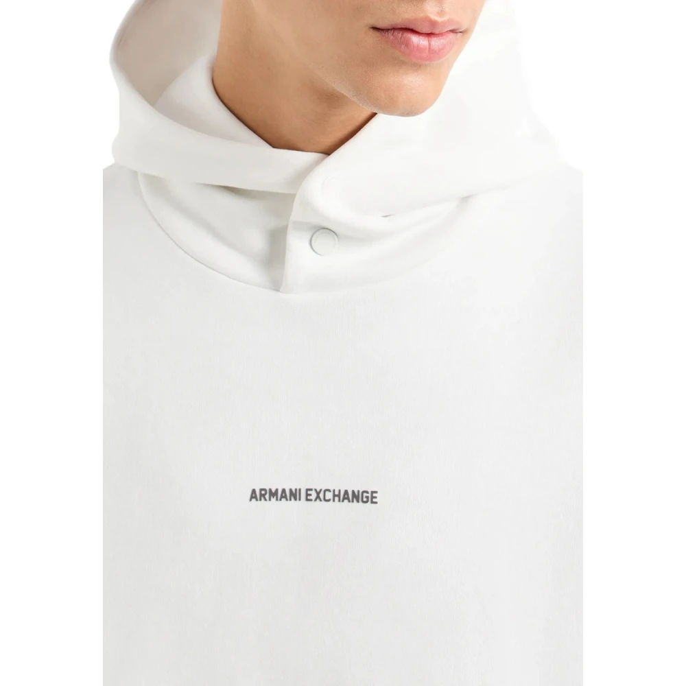 Armani Exchange Witte Hoodie Verhoog Stijl White Heren