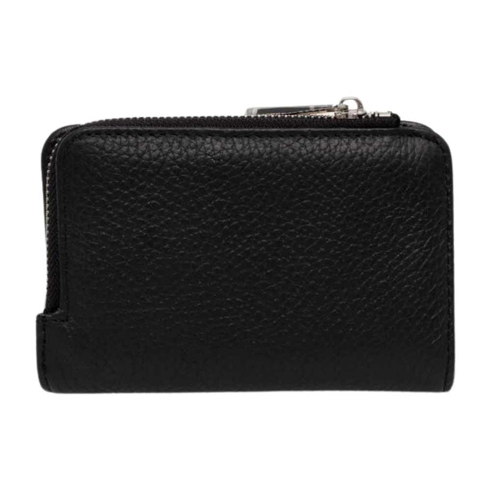 Twinset Zwarte Leren Portemonnee Drukknoop Black Dames