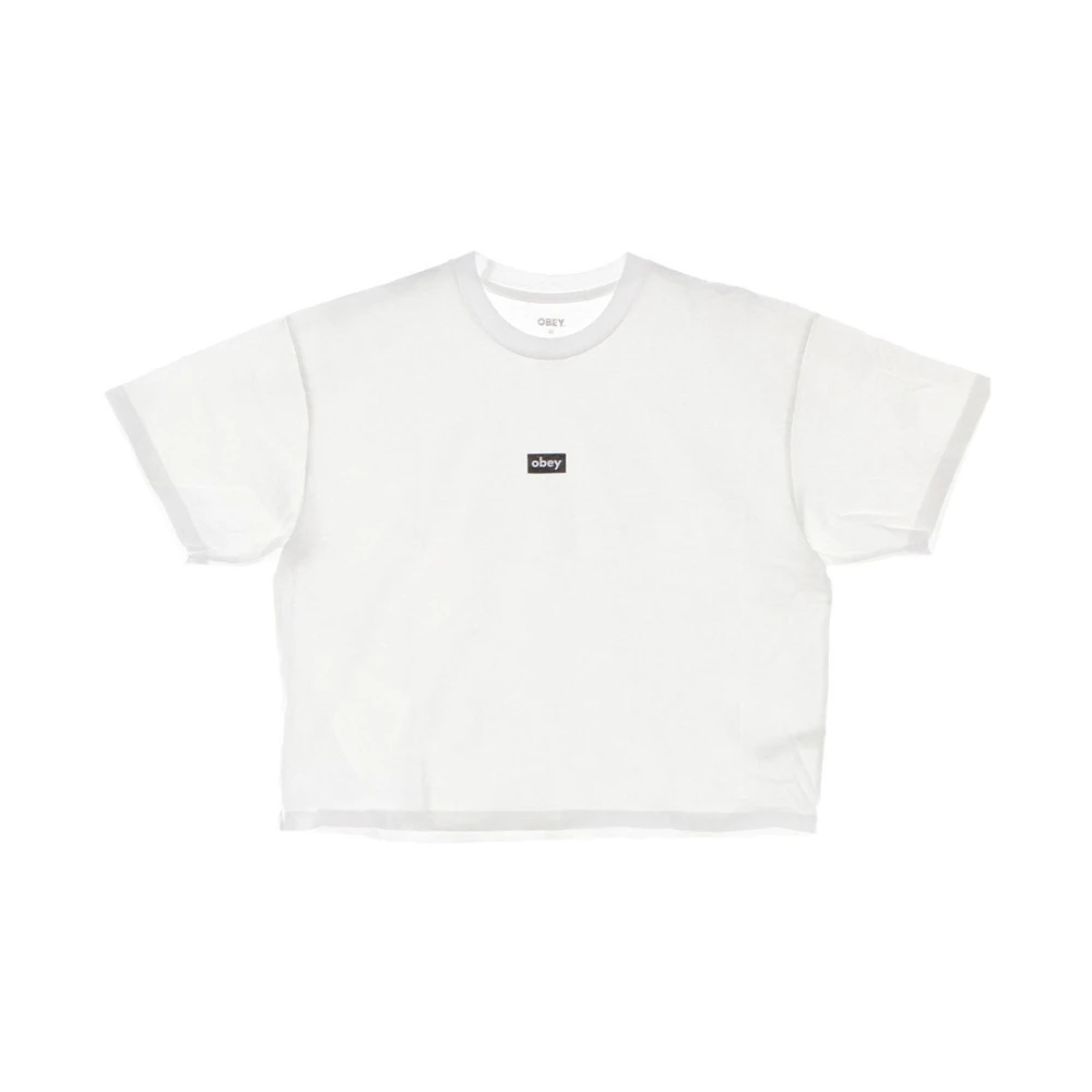 Obey Custom Crop Tee - Streetwear Kollektion White, Dam