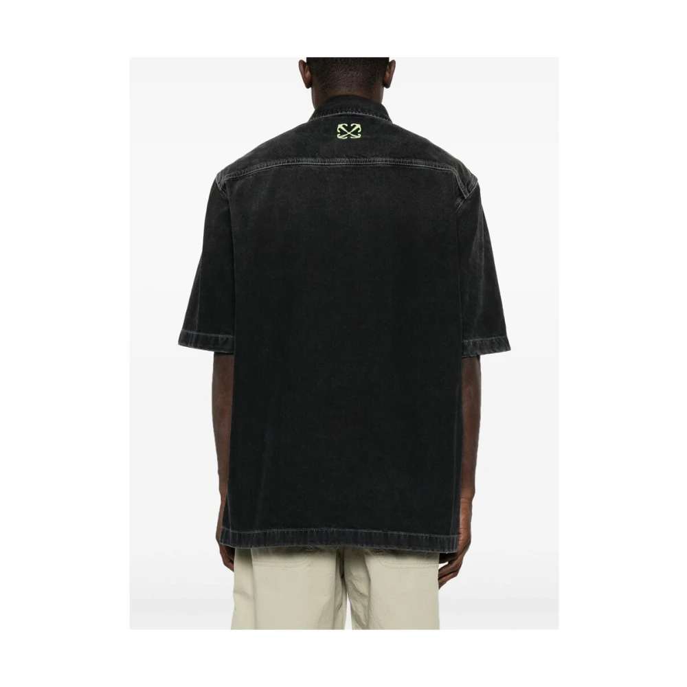 Off White Zwarte Button-Up Shirt met Arrows Logo Black Heren