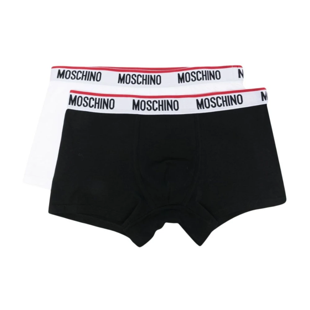 Moschino Mannelijk Multicolor Ondergoed Heren, Veelkleurig, Xl, Katoen, Boxers Met Logotailleband Zwart Wit
