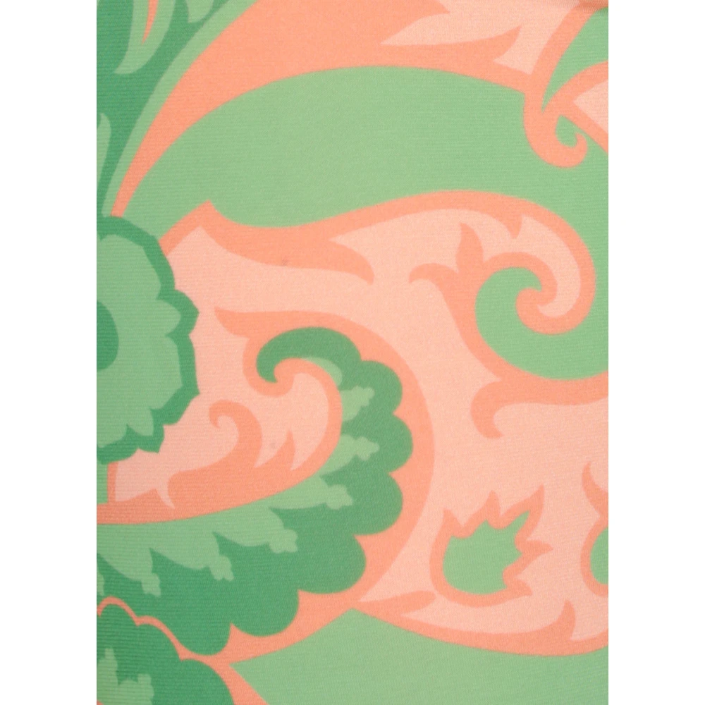 ETRO Groene Bloemen Viscose Elastische Taille Broek Multicolor Dames