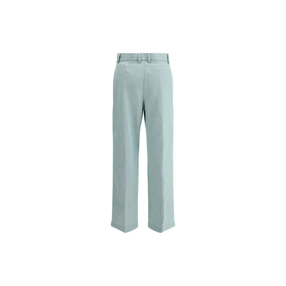 Forte Rechte Linnen Cargo Broek Green Dames