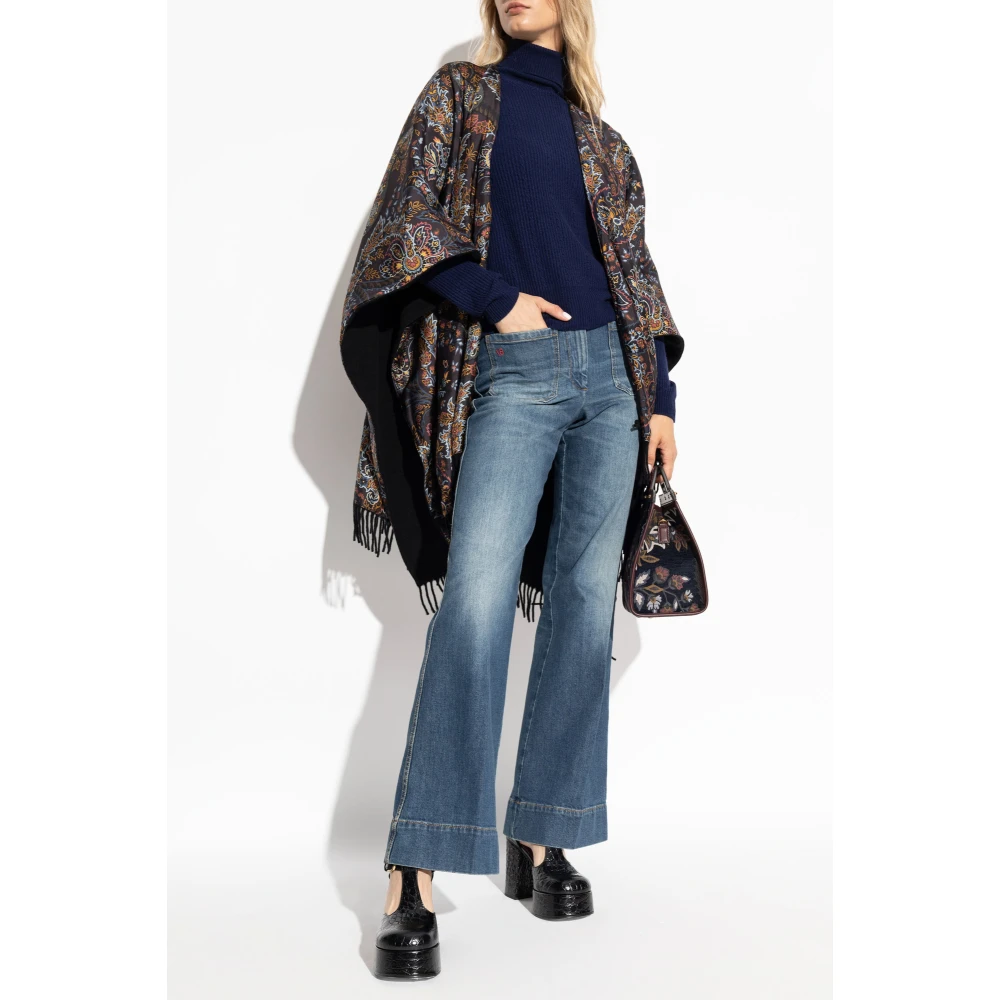 ETRO Poncho met bloemenpatroon Multicolor Dames