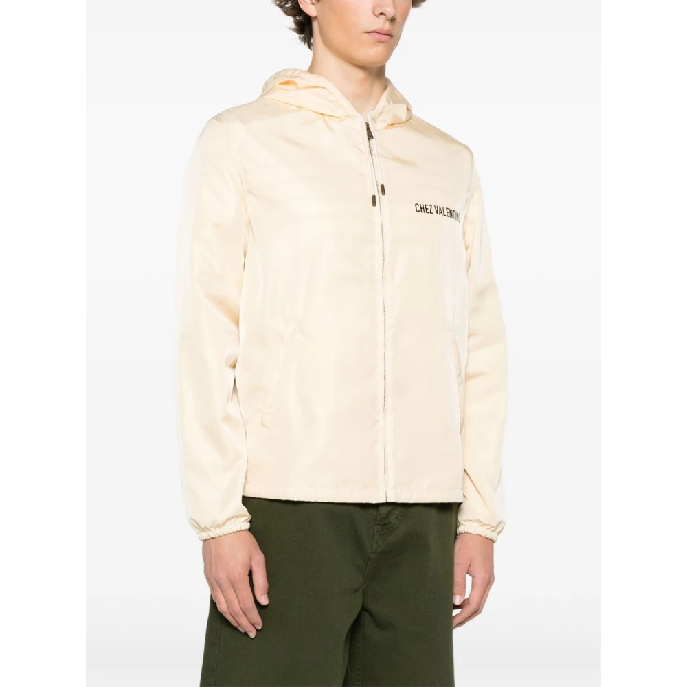 Valentino Witte Hoodie met Ritssluiting White Heren
