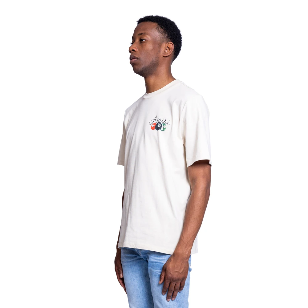 Amiri Pool Cue Tee in Albast White Heren