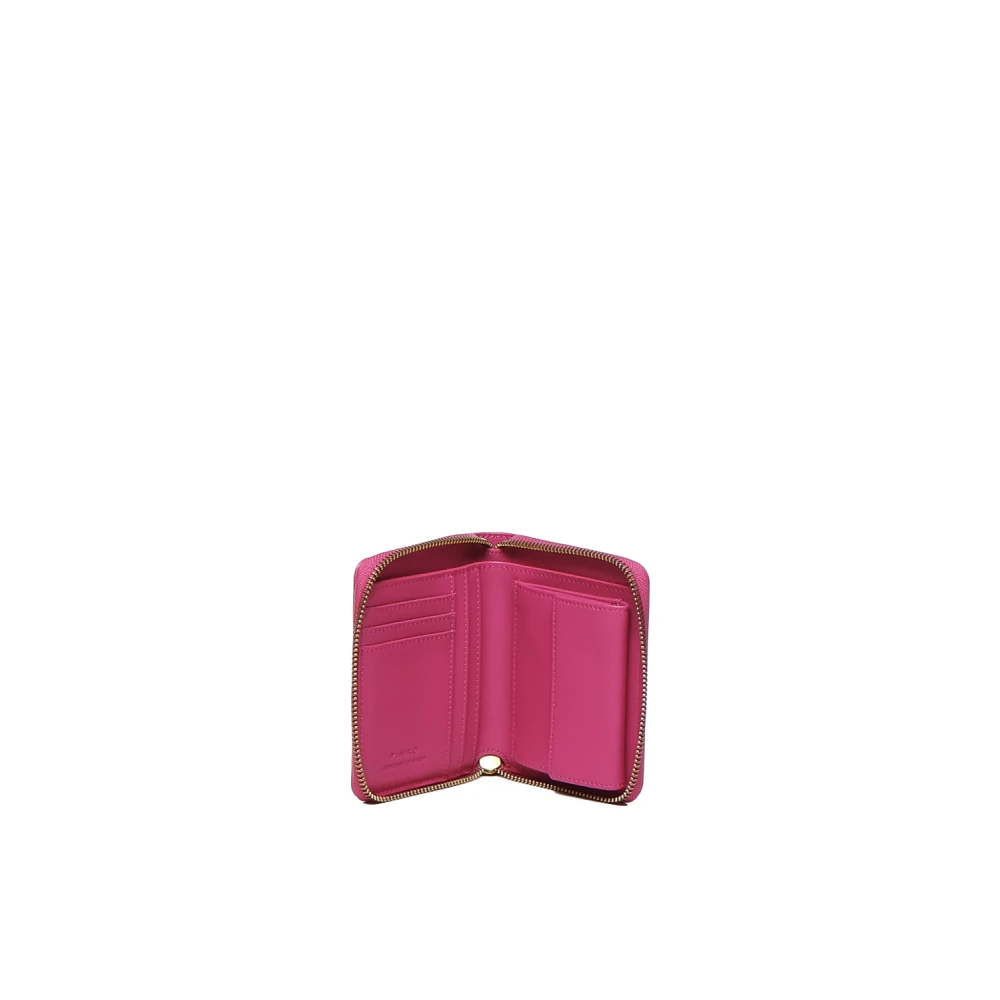 pinko Vierkante ritssluiting portemonnee met Love Birds Diamond Cut plaque Pink Dames