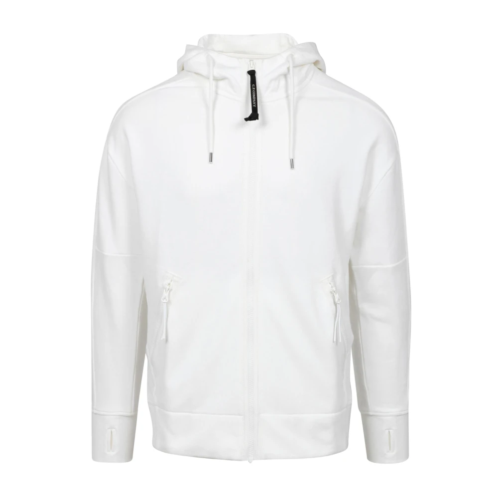 C.P. Company Witte Hoodie met Ritssluiting White Heren