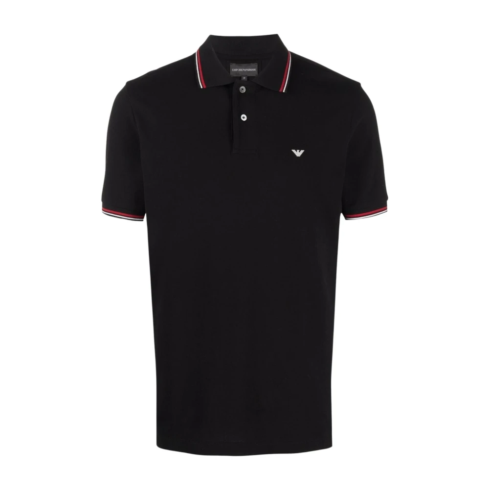 Emporio Armani Logo-print Polo Shirt Zwart Black Heren