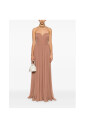 robe-marron-avec-col-halter-et-insert-cape