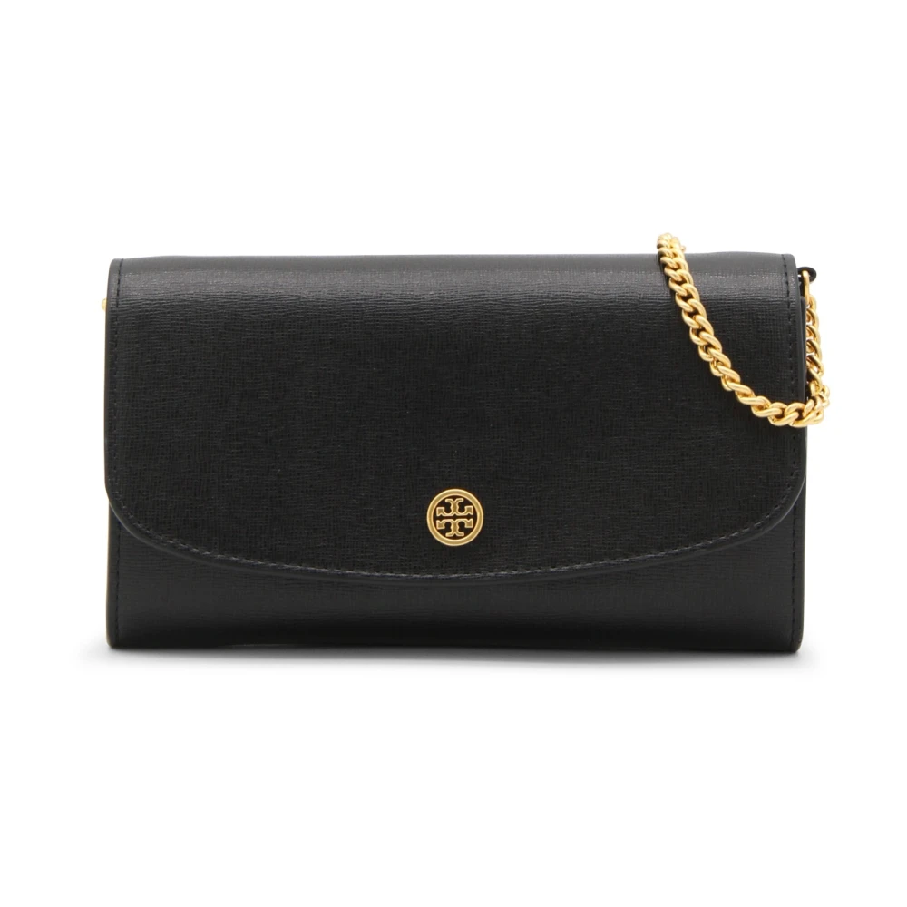 TORY BURCH Zwarte leren crossbody tas Black Dames