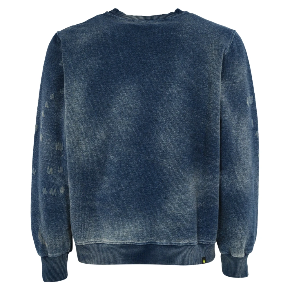 Barrow Katoenen Unisex Sweater met Ribdetails Blue Heren