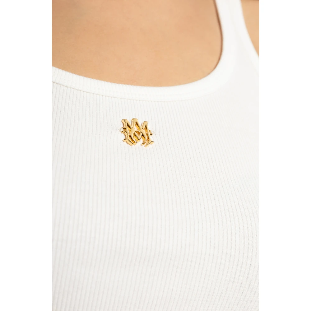 Amiri Geribbelde Top White Dames