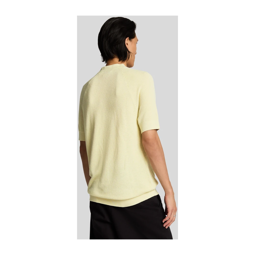 Lyle & Scott Mid Knits Linnenmix Gebreid T-shirt Yellow Heren