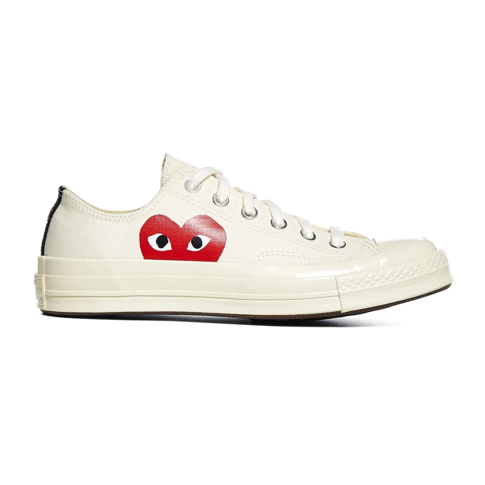 Comme des Garçons Play Witte Sneakers met Blauwe Accenten Dames Schoenen