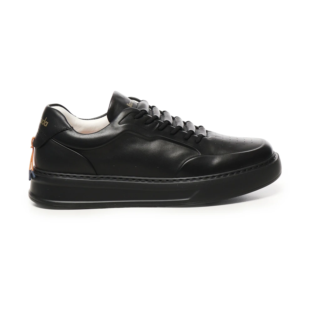 Barracuda Zwarte Leren Sneakers met Logodetails Heren Schoenen