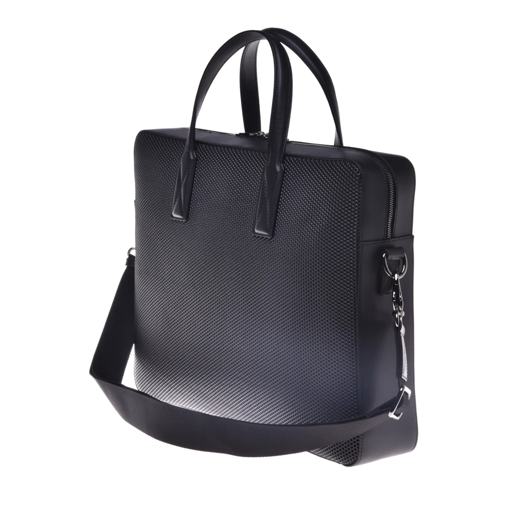 Baldinini Professional bag in black speckled leather Black Heren