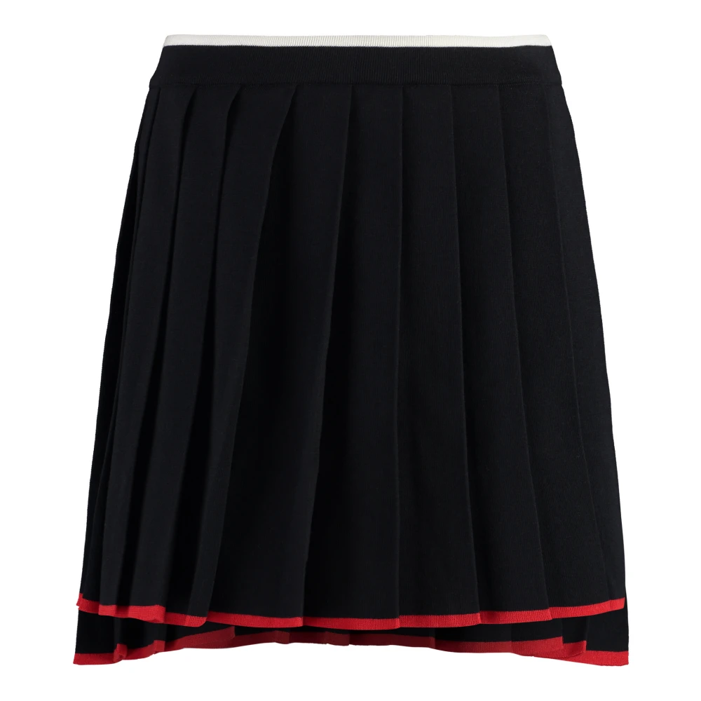 Thom Browne Geplooide Gebreide Minirok Blue Dames