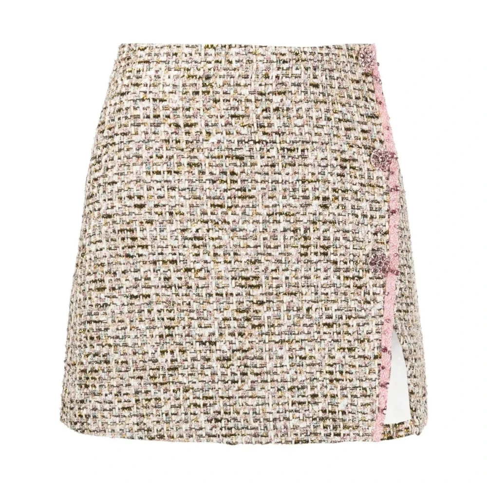 Self Portrait Metallic Boucle Elegant Mini Rok Multicolor Dames