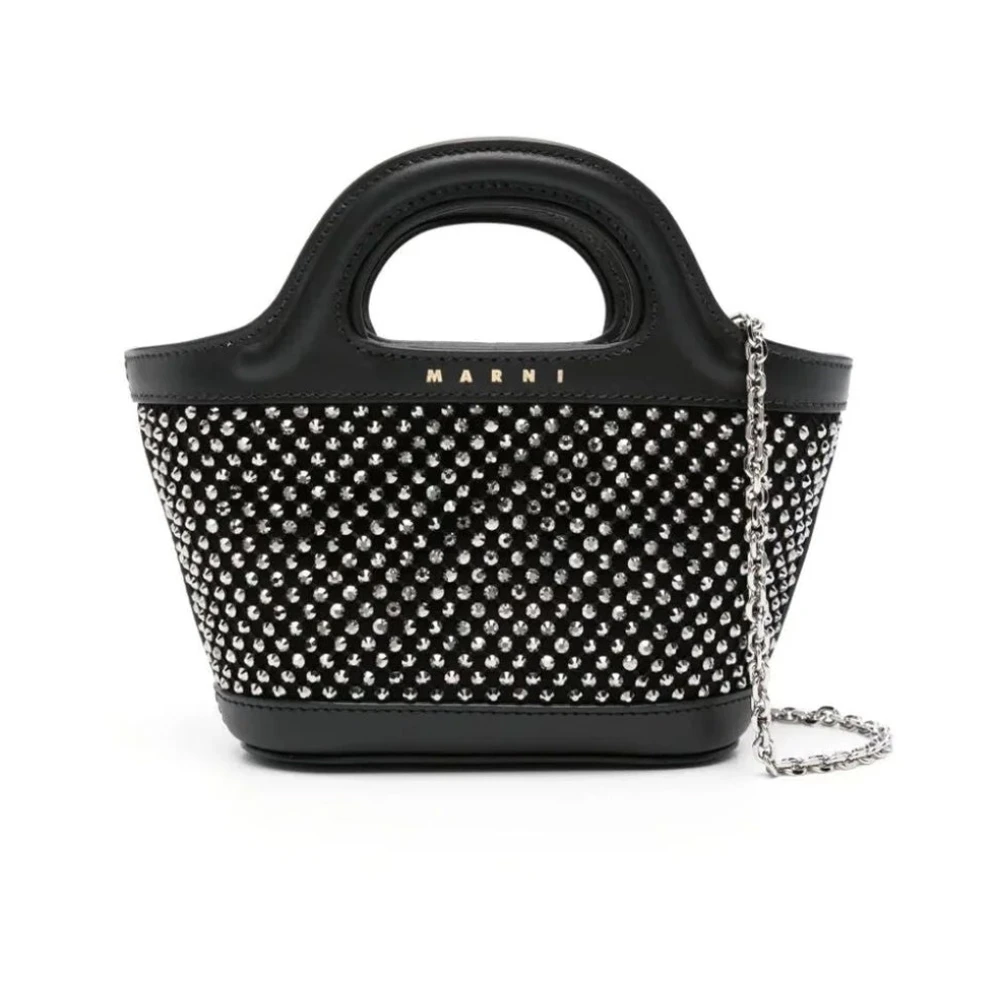 Marni Tropicalia Micro Schoudertas Kristalversiering Black Dames
