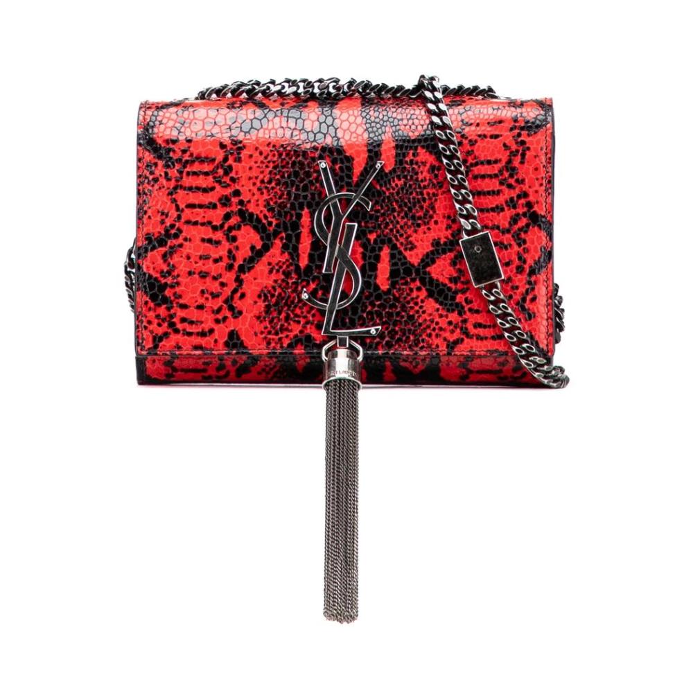Saint Laurent Vintage Women's Red Pre-Owned Chain Shoulder Bag