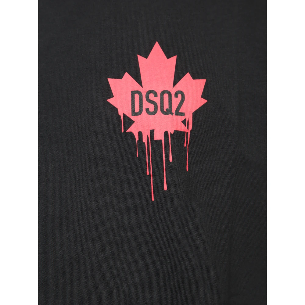 Dsquared2 Zwart T-shirt Streetwear Comfortabele Pasvorm Black Heren