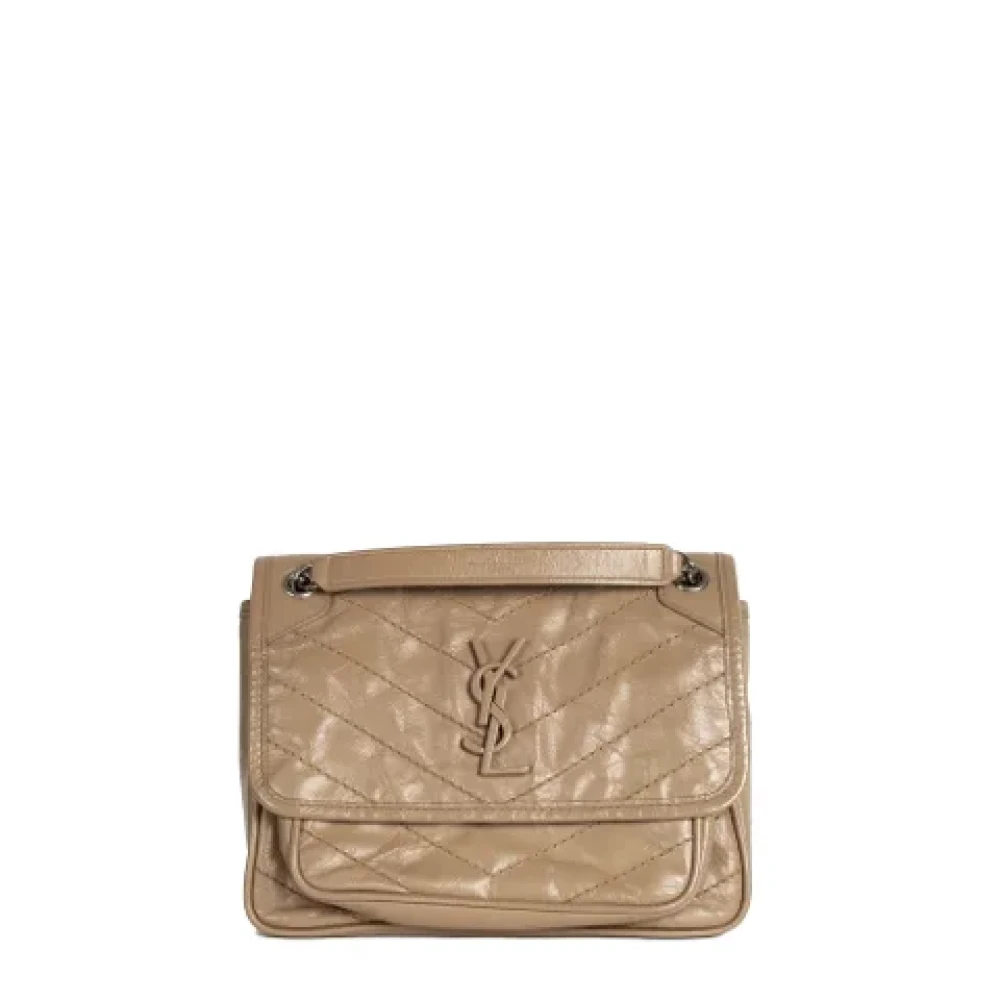 Yves Saint Laurent Vintage Pre-owned Leather shoulder-bags Beige Dames
