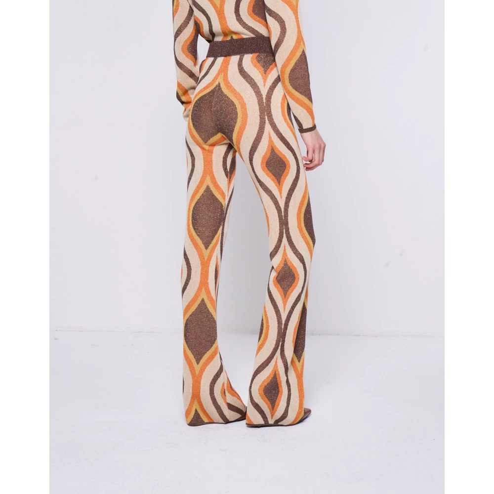 Silvian Heach Hoge taille lurex flare patroon broek Multicolor Dames
