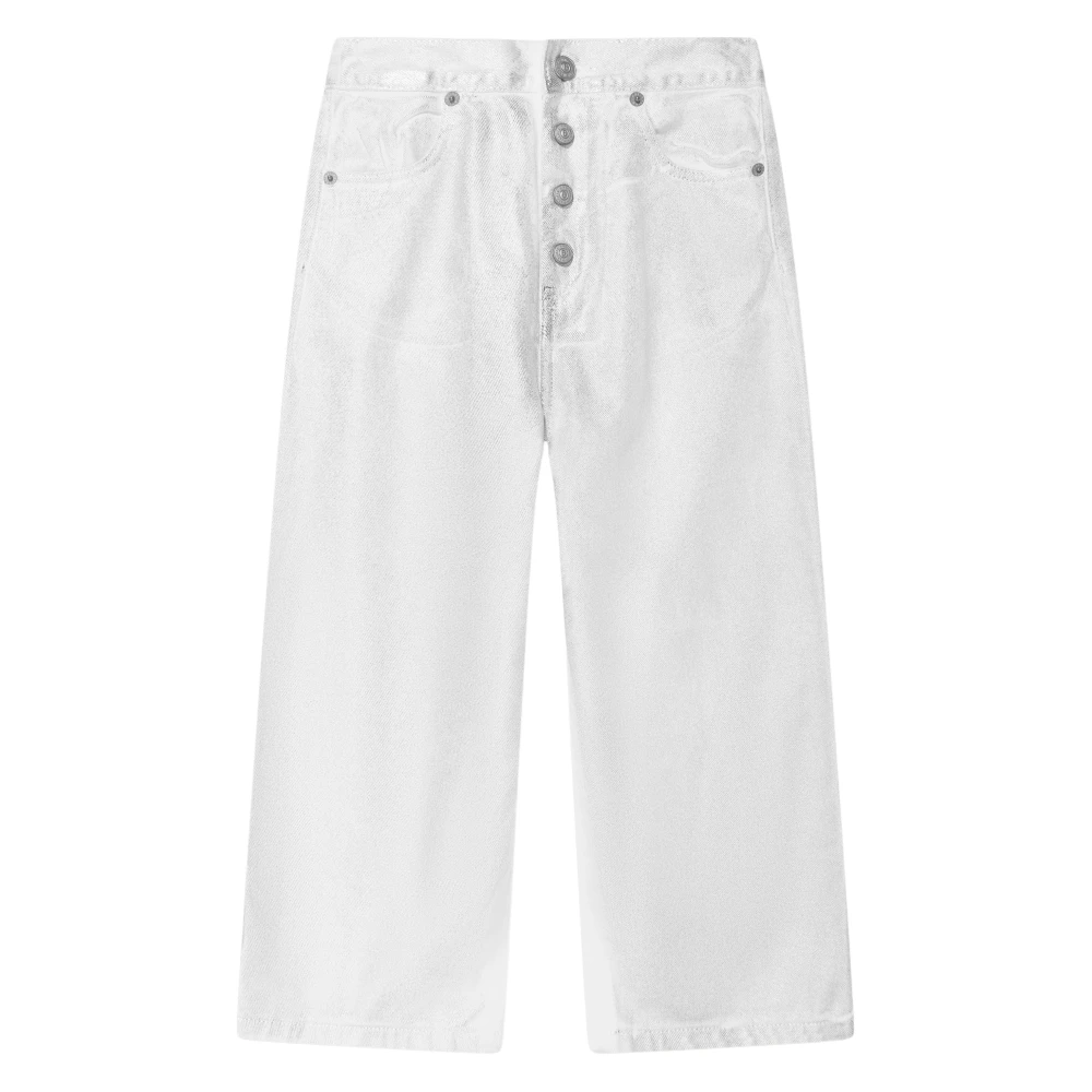 Mm6 Maison Margiela Boys Gray Jeans, 8 Y, Metallic Effect Jeans