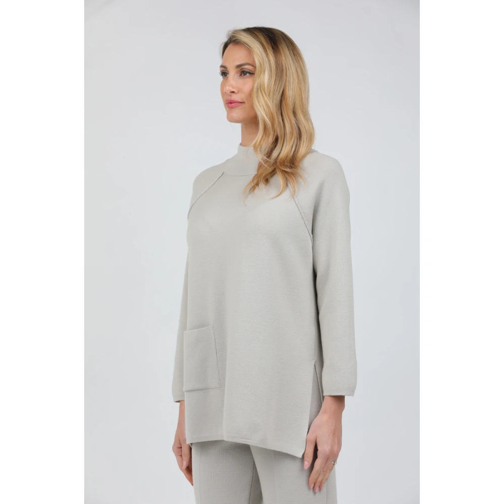 Gran Sasso Raglanmouw met zijdelingse split en opgestikte zak Beige Dames