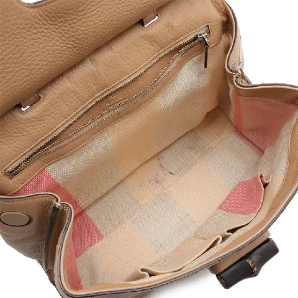 Gucci Vintage Pre-owned Leather gucci-bags Beige Dames