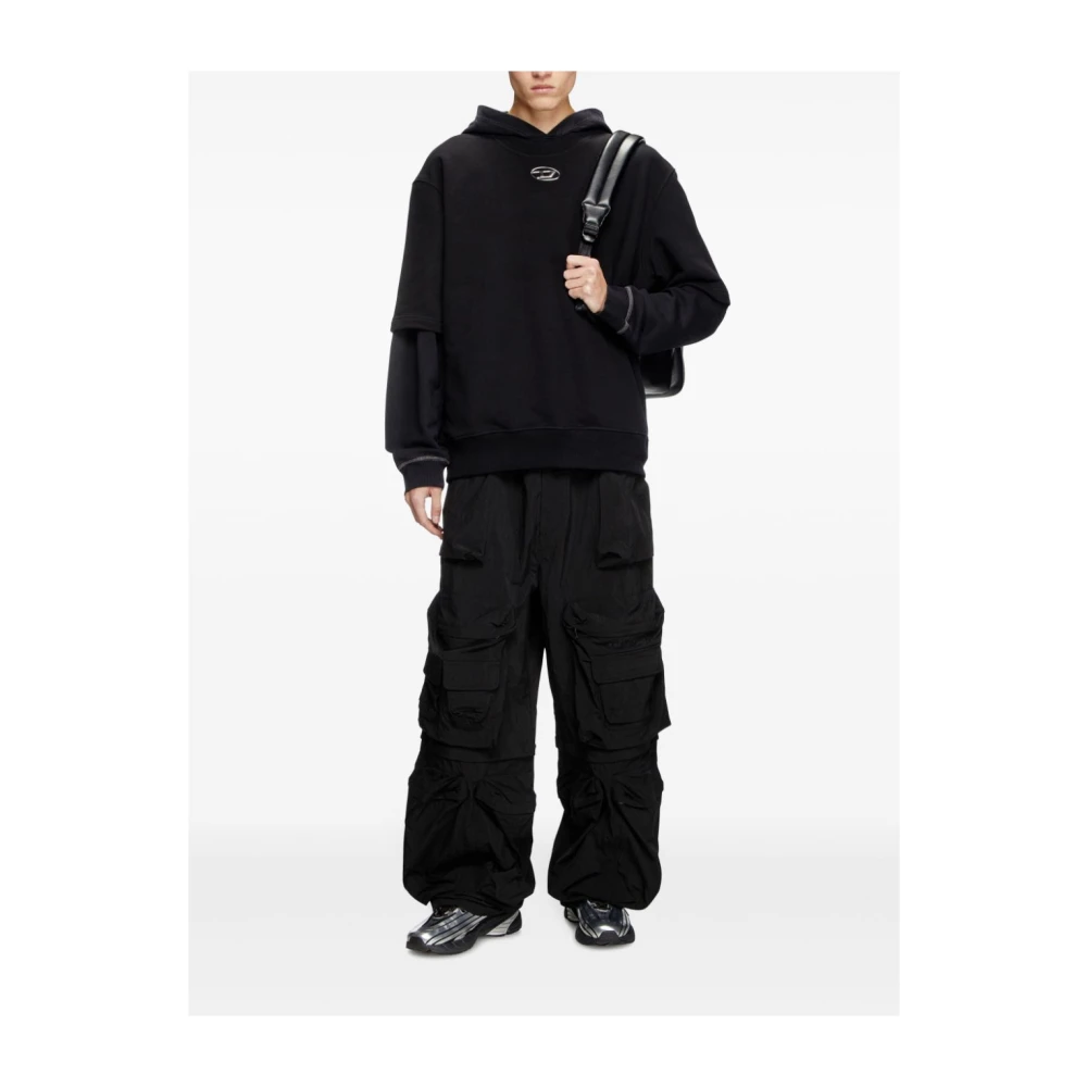 Diesel Zwarte Crew Neck Sweatshirt Stijlvol Black Heren