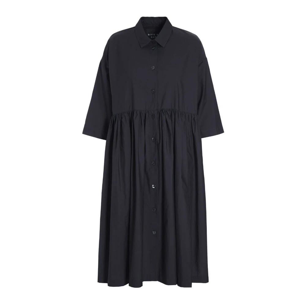 Bitte Kai Rand Zwarte Paper Poplin Jurk Black Dames