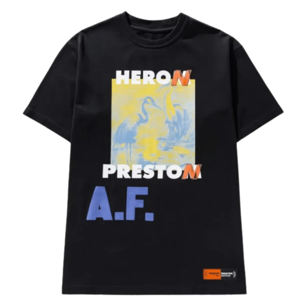 Heron Preston Gedrukt Logo Oversized Zwart T-shirt Black Dames