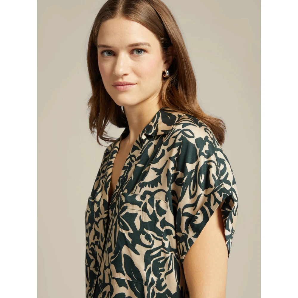 Elena Mirò Gedrukte Ecovero™ Viscose Shirt Multicolor Dames