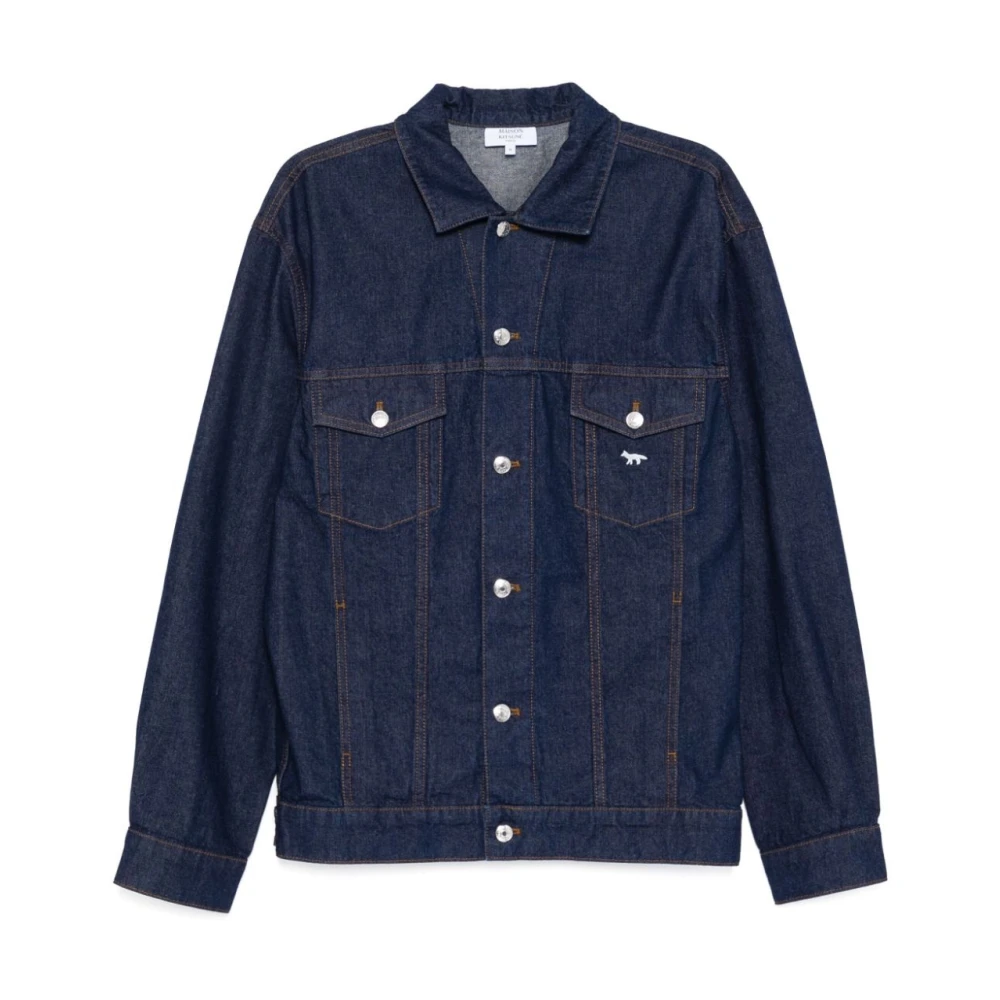 Maison Kitsuné Klassieke Trucker Jacket voor Mannen Blue Heren