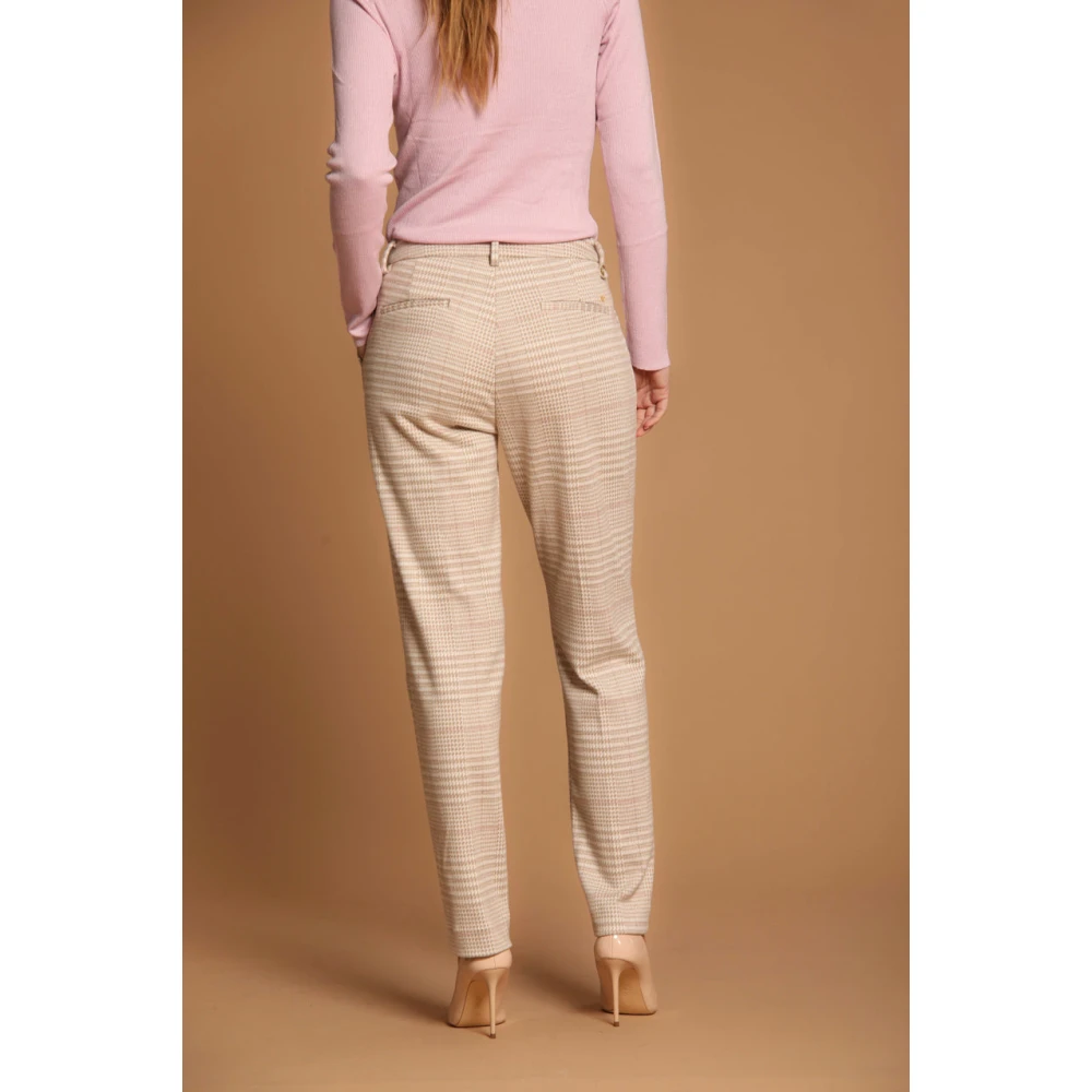 Mason's Beige Chino Broek met Wales Patroon Beige Dames