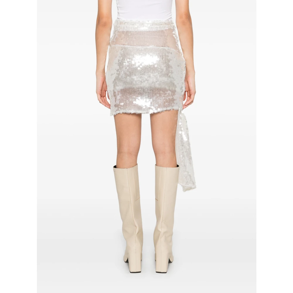 Coperni Witte Rok met Gedrapeerd Paneel White Dames
