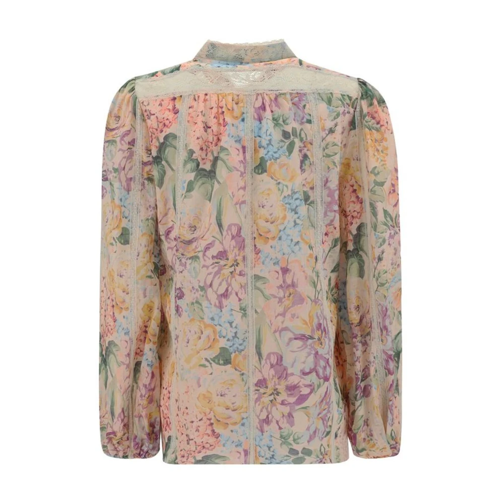 Zimmermann Katoenen overhemd met bloemenprint en kant Multicolor Dames