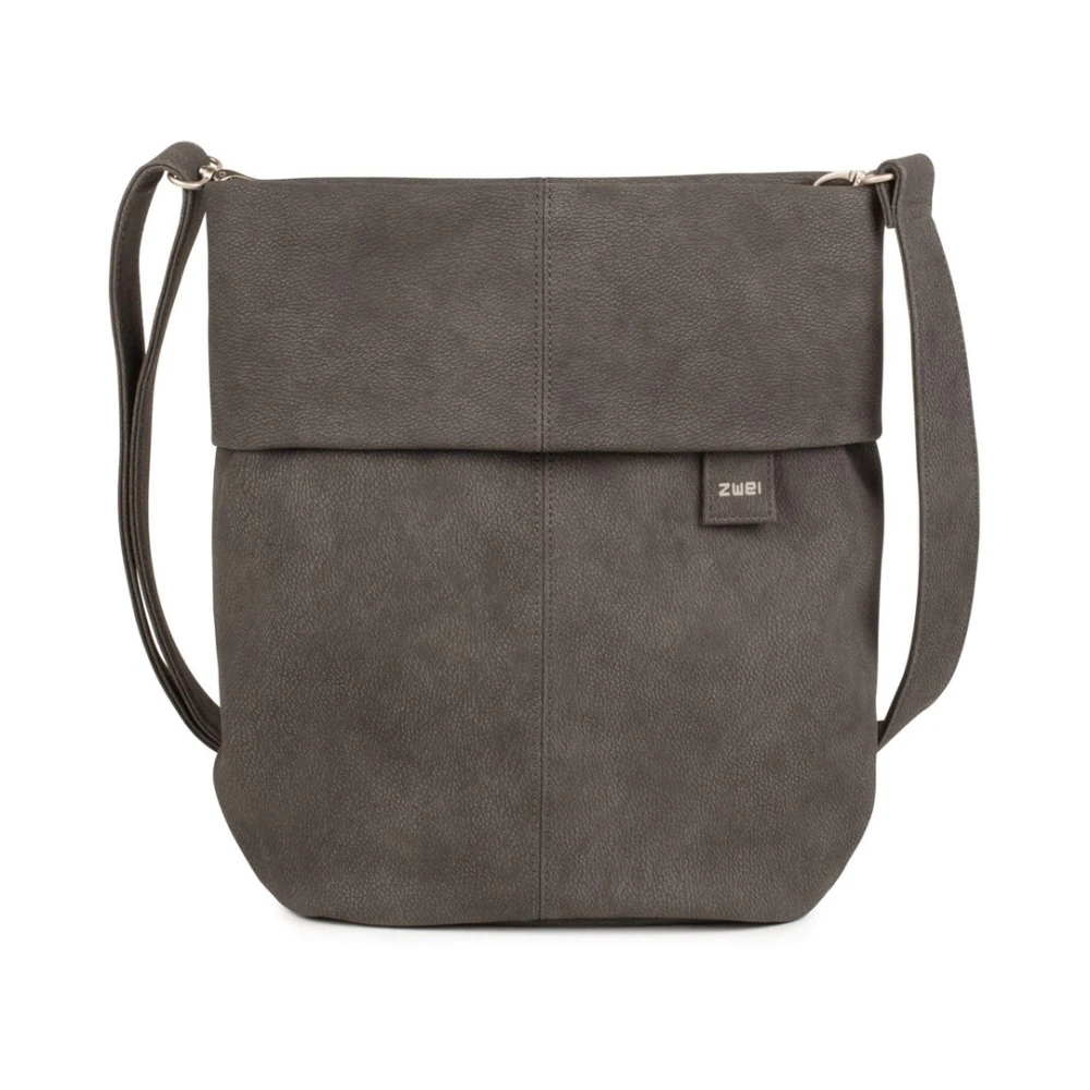 Zwei Nubuk-Stone Schoudertassen Gray Dames