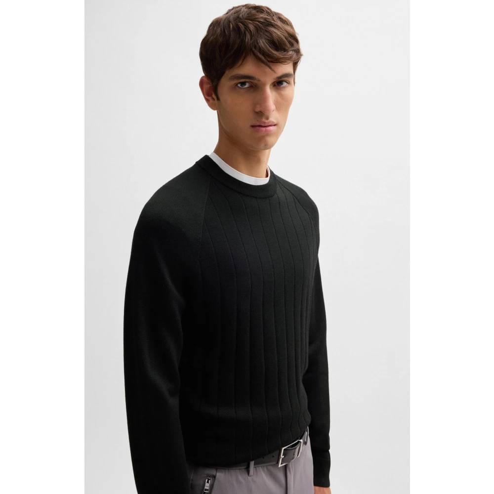Hugo Boss Stijlvolle pull voor mannen Black Heren