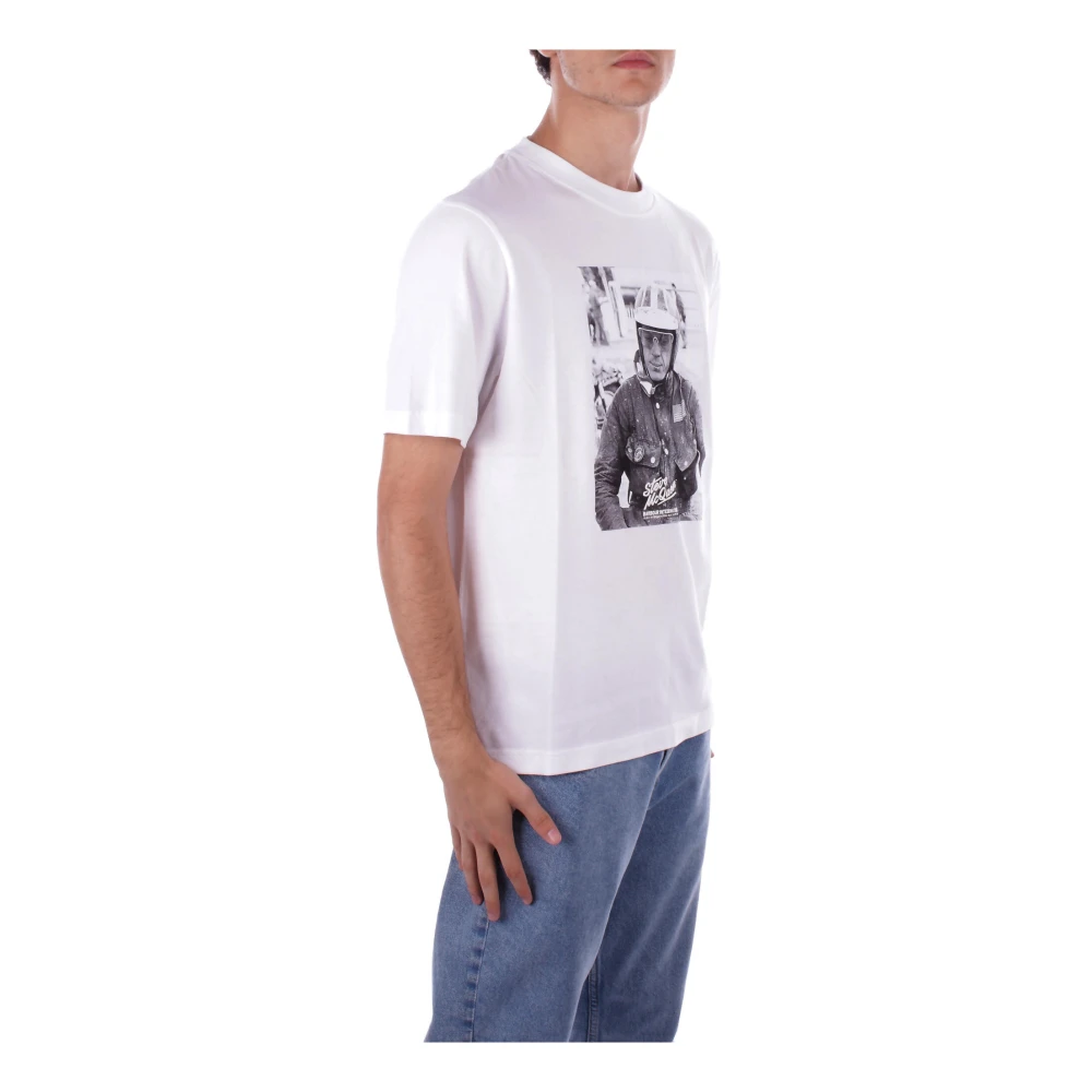 Barbour T-shirt met logo op de voorkant White Heren