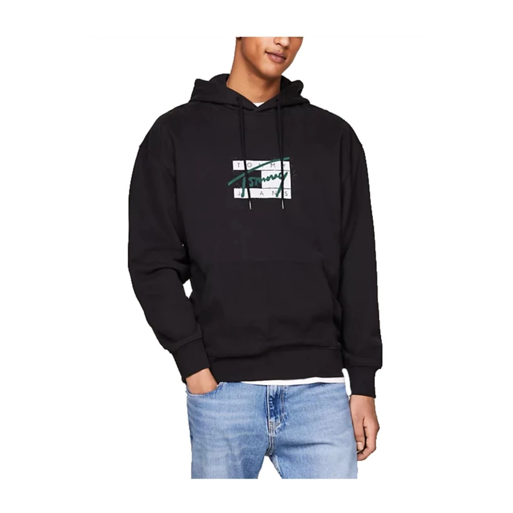 Tommy Hilfiger Graffiti Hoodie Black Heren