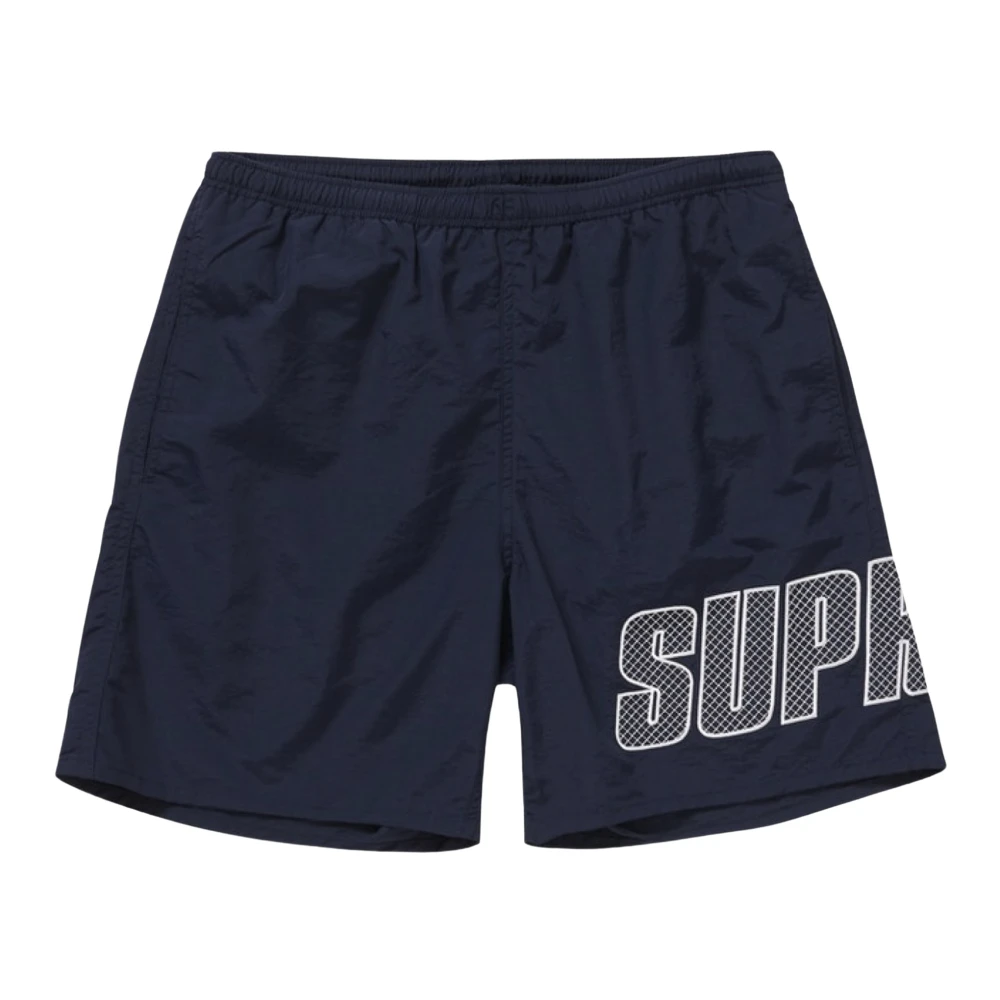 Supreme Navy Logo Zwemshorts Limited Edition Blue Heren