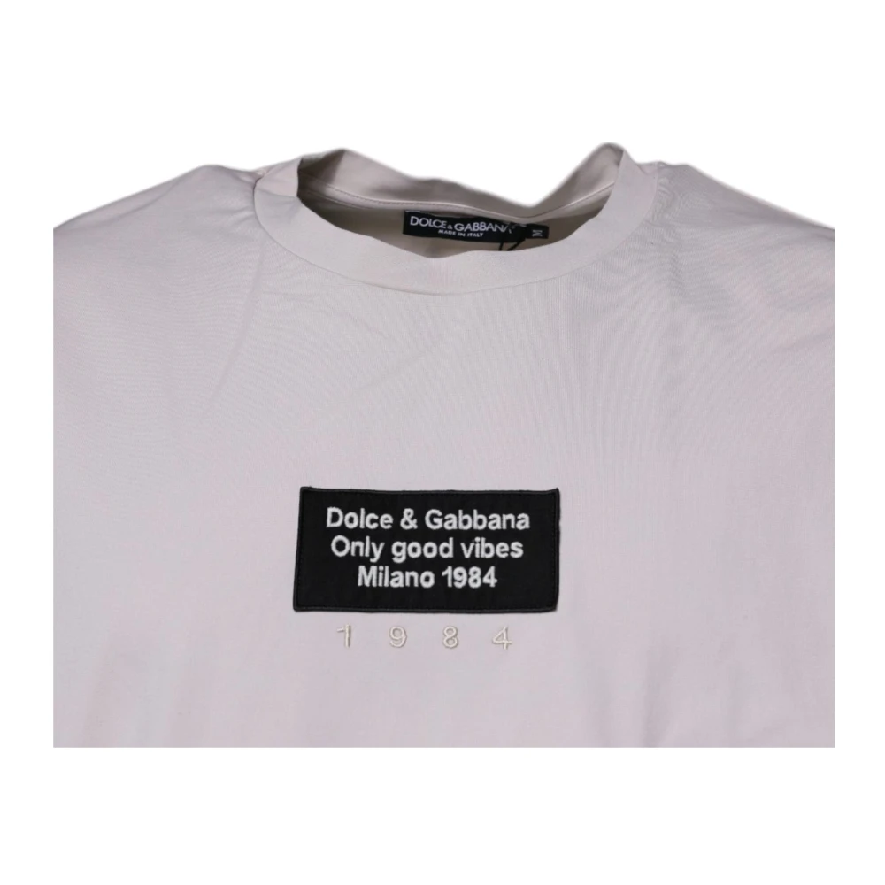 Dolce & Gabbana Beige Logo Crewneck T-shirt Beige Heren