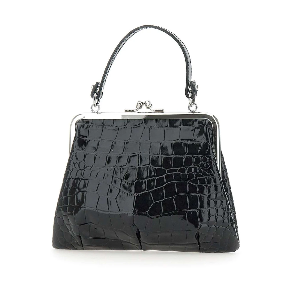 Vivienne Westwood Vintage Croc-Print Granny Frame Portemonnee Clutch Black Dames