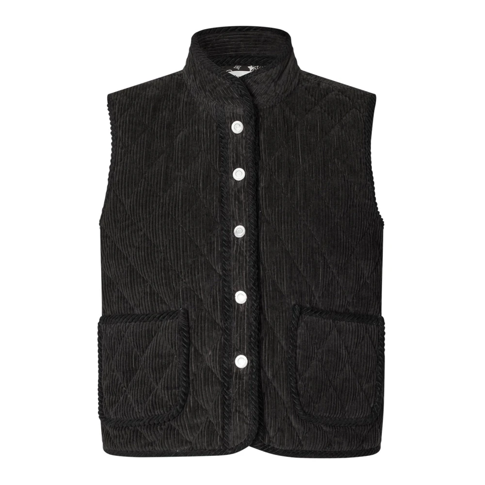 Lollys Laundry Women's Brown Quilted Vest 87 Dark Mokka - Waistcoats - Xs - Jackets